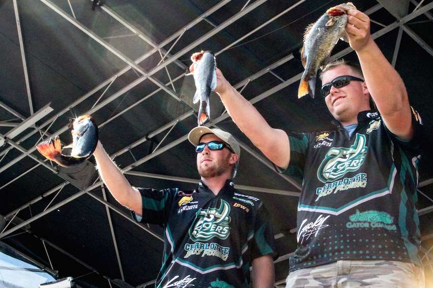Jake Whitaker and Andrew Helms weighed another limit and are third heading into the final day.