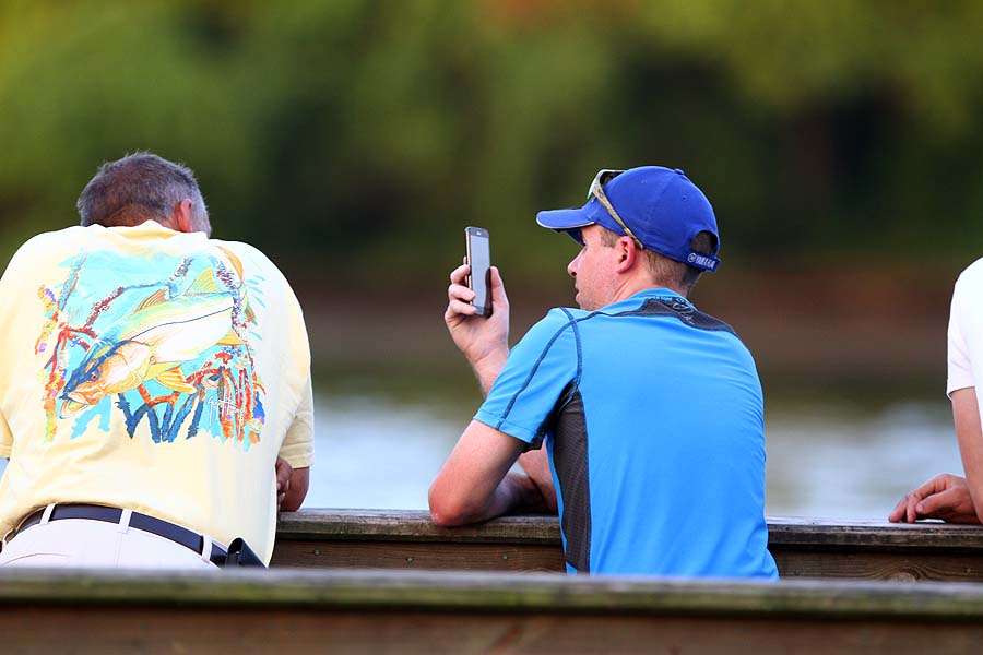 Fans greet their favorite pros at the launch site.