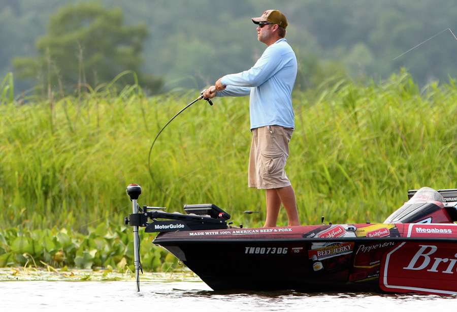 Luke Clausen was fishing an isolated stretch of lily pads. 