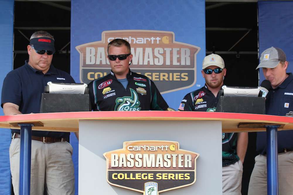 The 2014 Carhartt Bassmaster College Series National Champions come to the scales next. 