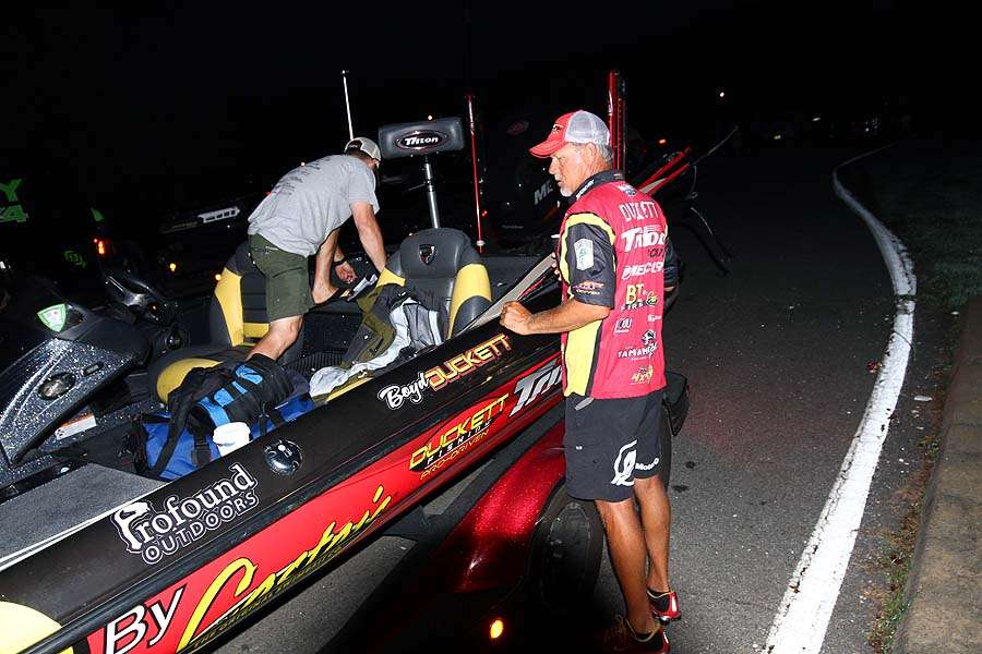 Boyd Duckett is in second place. The Alabama pro hopes the fishing pressure and boat traffic subsides in his area. 