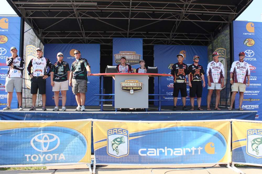 Here are the Top 5 headed into the final day of the 2015 Carhartt Bassmaster College Series National Championship presented by Bass Pro Shops