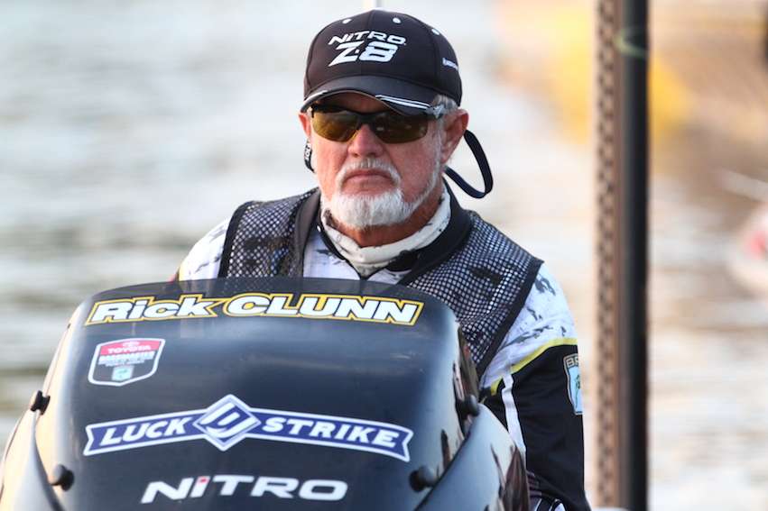 Rick Clunn is ready to go. He was one of the first anglers to head out this morning.