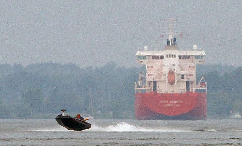 One of the hazards of navigating the St. Lawrence River is the wakes left from ships passing through the channel. 