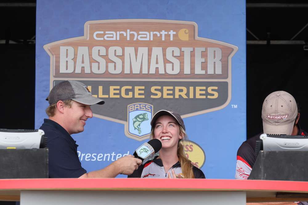 Tyler Rivet and Allyson Marcel brought in the Bass Pro Nitro Big Bag of the event on Day 2.