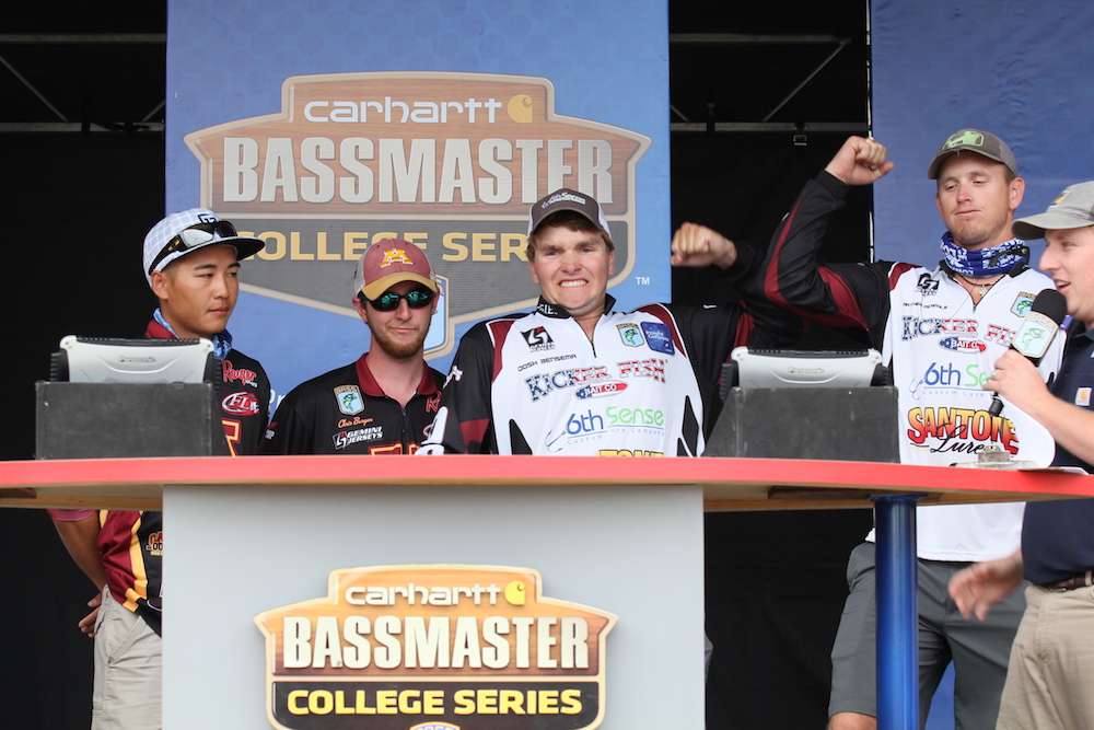 And they've done it. Josh Bensema and Matthew Mcardle of Texas A&M University are your 2015 Carhartt Bassmaster College Series National Champions. 
