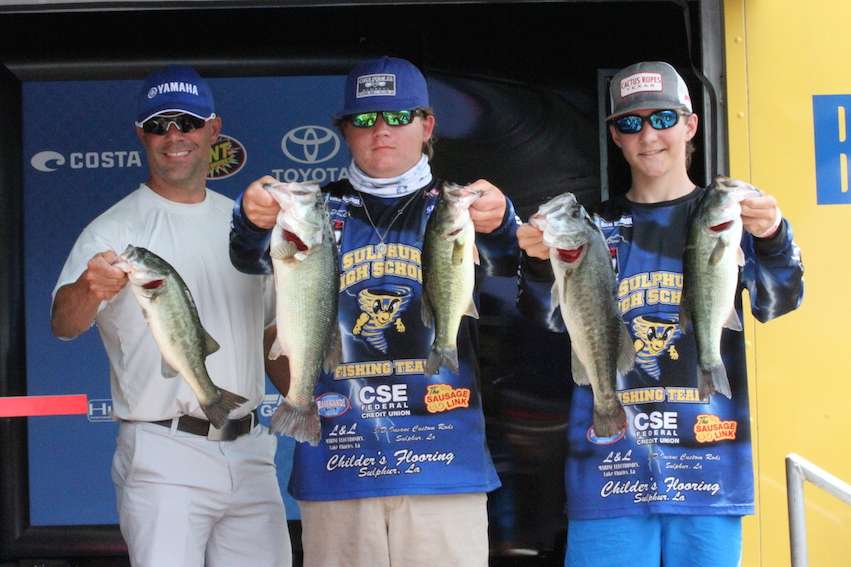 Casey Trotsclair and Levi Areno of Sulphur High School weighed 14-7 and are just outside the Top 10 in 13th.
