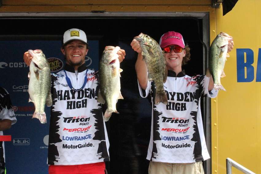 Taylor Ashley and Chase Kanute from Hayden High School weighed 15-13 to grab the final spot in the Top 10.