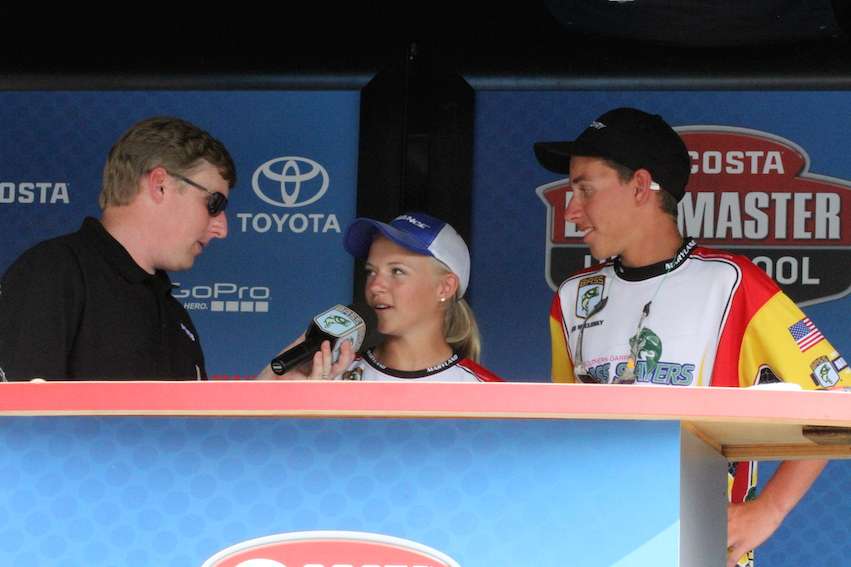 Joe McClosky and Morgan Winegardner from the South Garrett Bass Slayers are in 66th after Day 1. Winegardner is one of three girls fishing the High School National Championship this week.