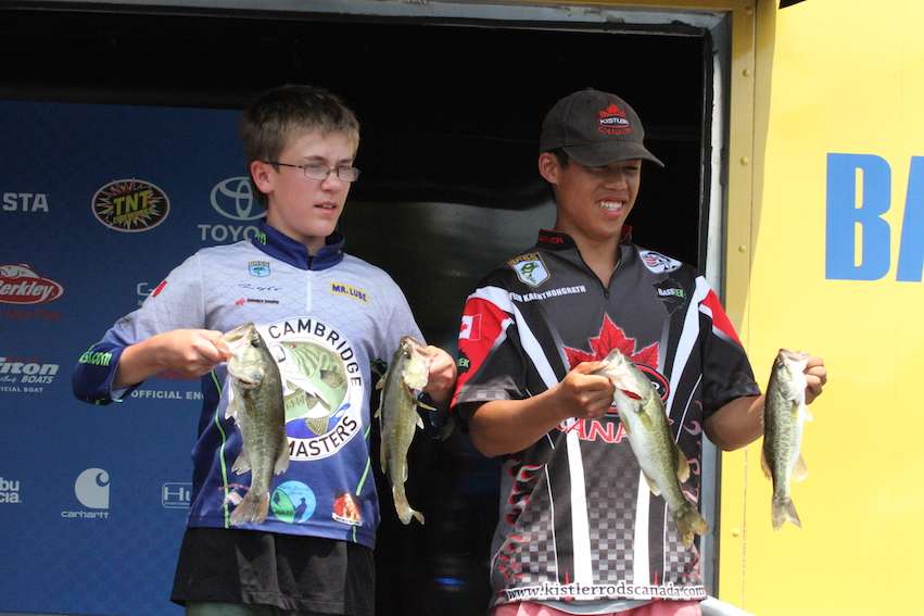 The Canadian team of Tyler Kaenthongrath and Kyle Kilgore are in 3rd with four fish for 4-4.