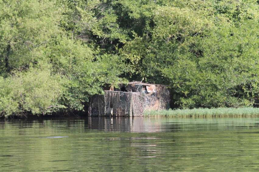 A duck blind provides some good, shady cover.