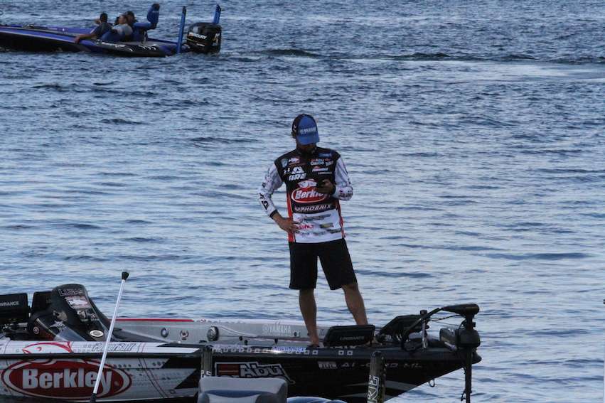 Justin Lucas waits his turn at the dock.