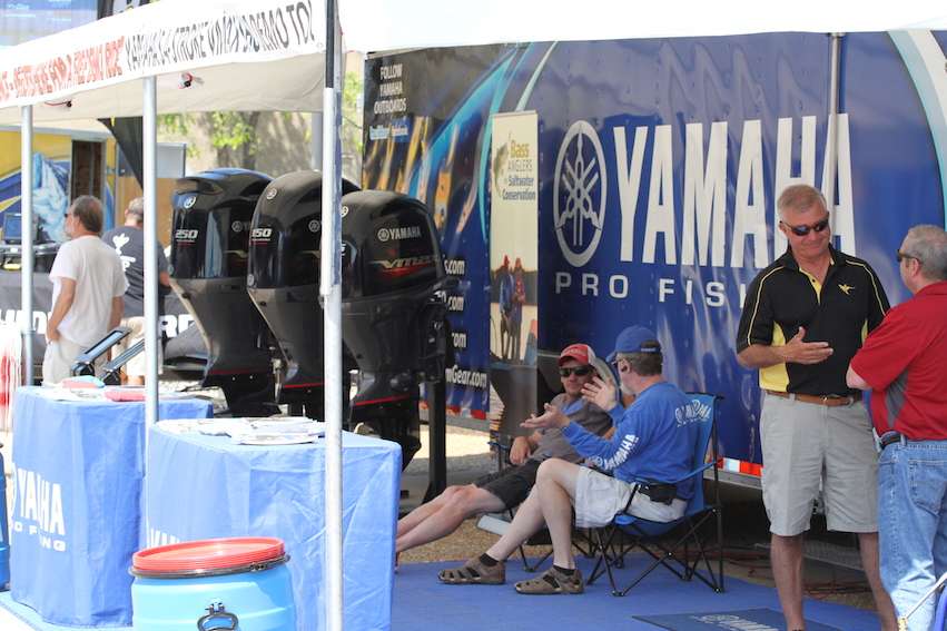 Yamaha has a booth and service trailer here in support of the college anglers.