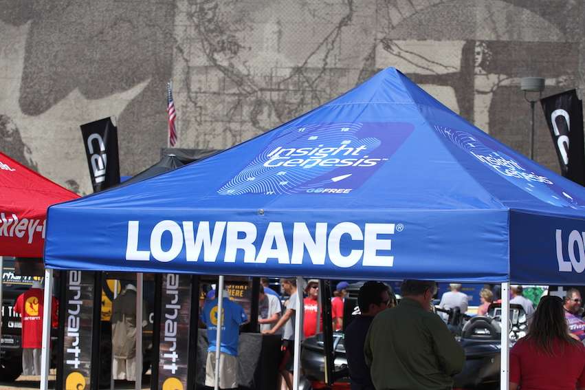 Lowrance has a tent and also provided mapping to their anglers through the Insight Genesis program.