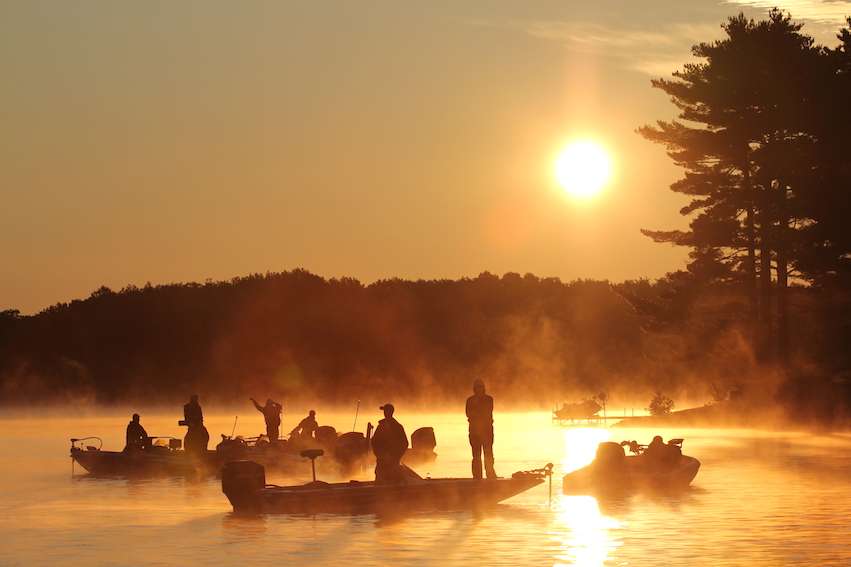 Temperatures in the mid-40's greeted anglers on this July morning in Wisconsin.