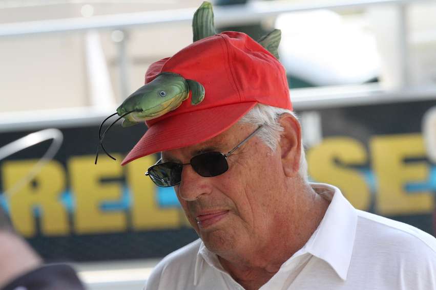 At fishing tournaments you see a lot of different hats, but this one is awesome as well!