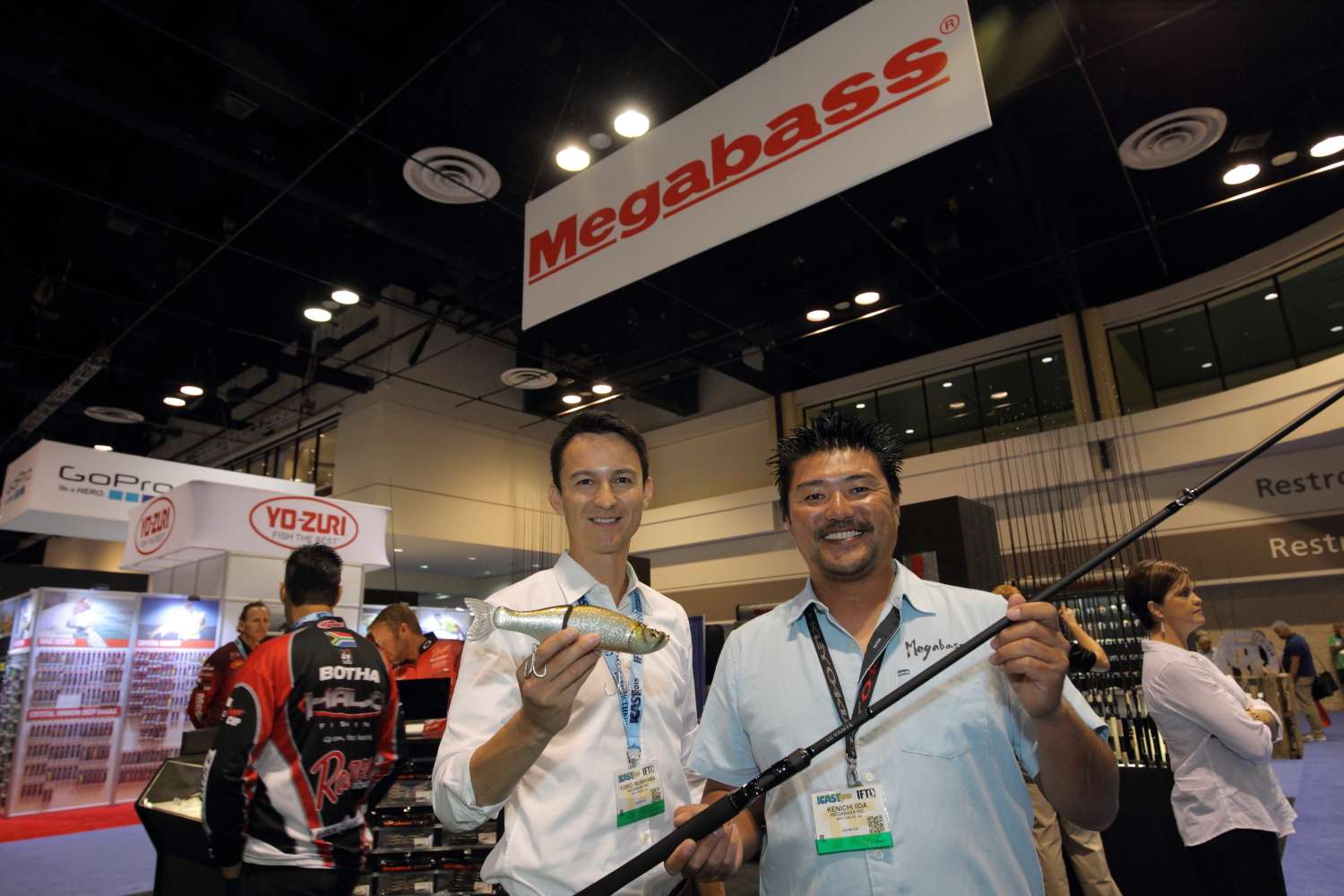 Megabass of America's vice president Yuskei Murayama and sales and product development manager has mega good stuff.
