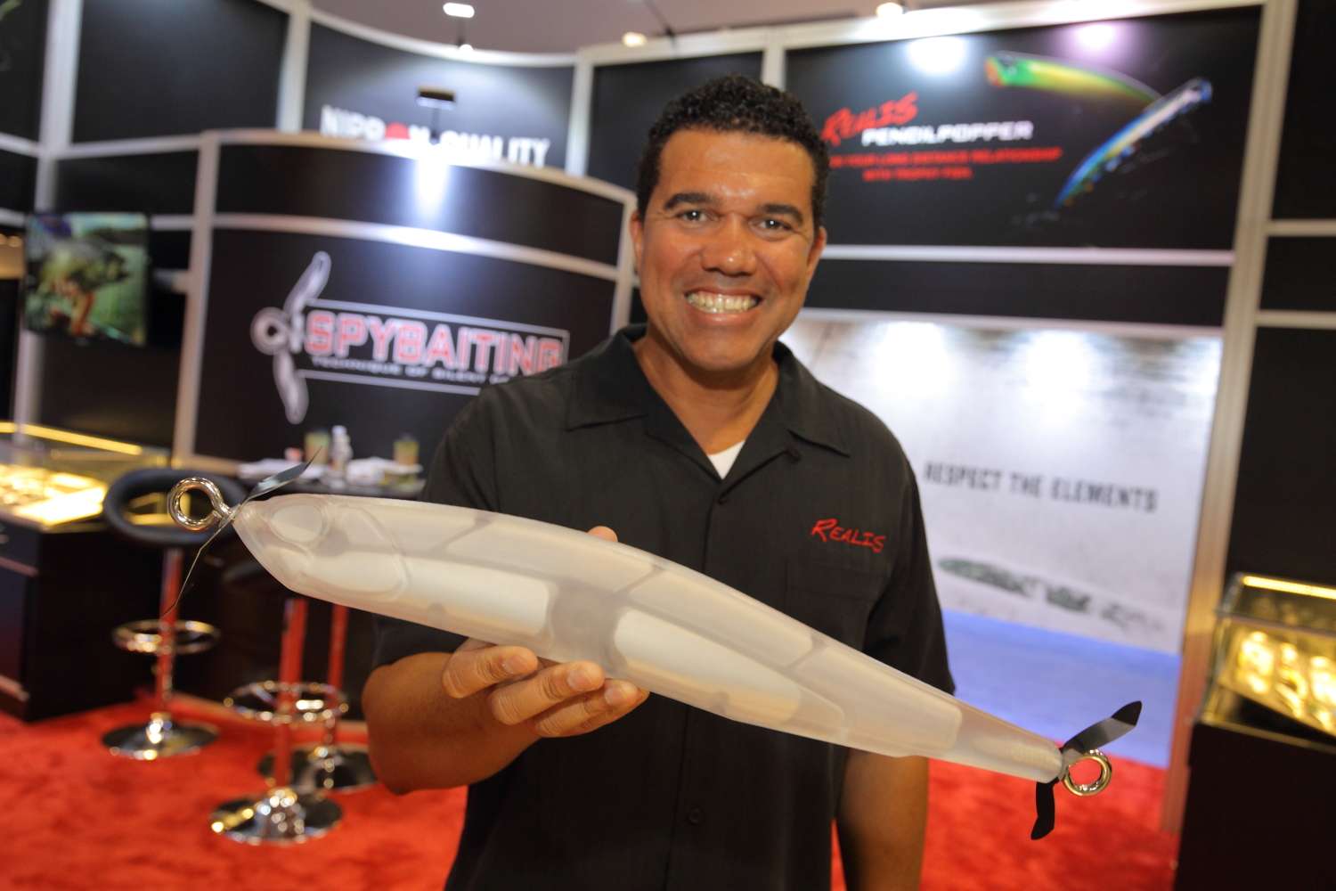David Swendseid of Duo holds a display version of Spybait.