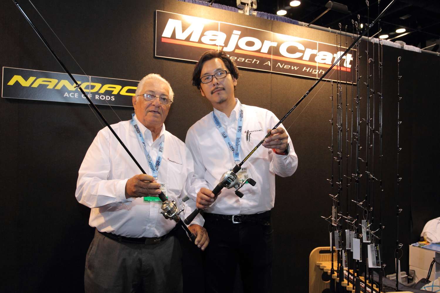 Major Craft President Koichiro Hamano and its U.S. distributor Don Iovino.