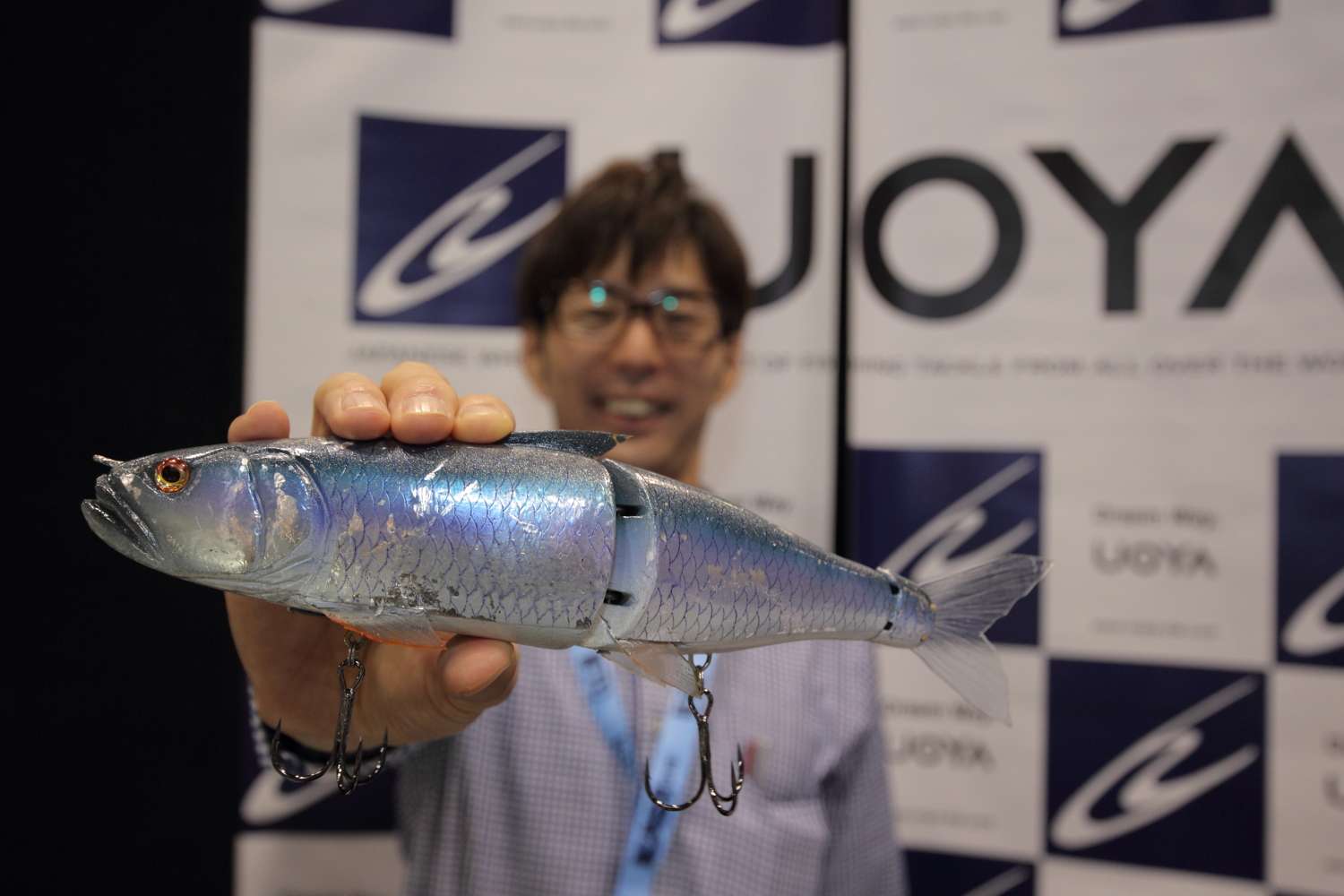 Speaking of giant swim baits, Uoya Internationalâs Yusuke Hashizume has one.
