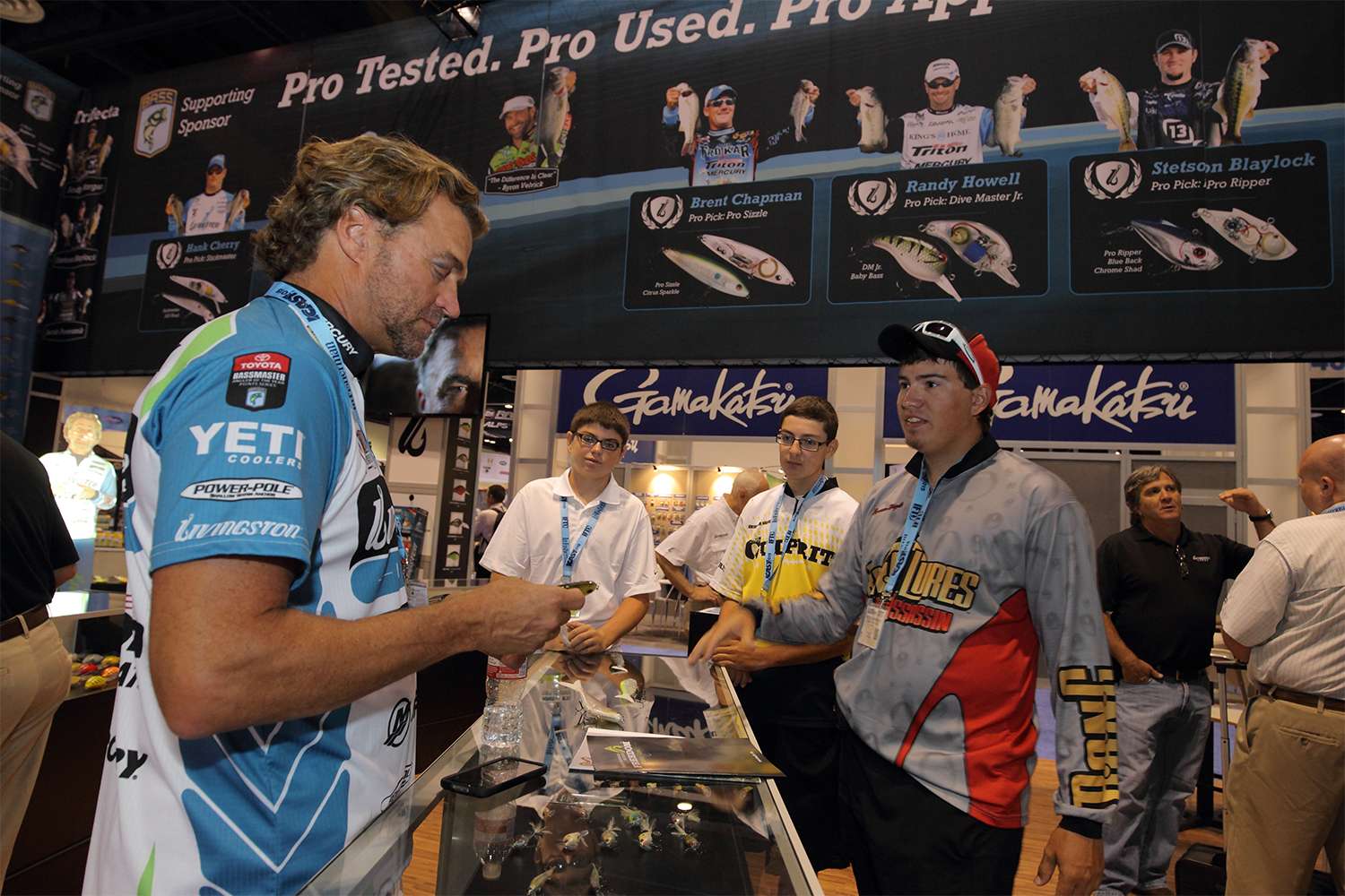 Byron Velvick talks tech with Livingston lures wired for sound.