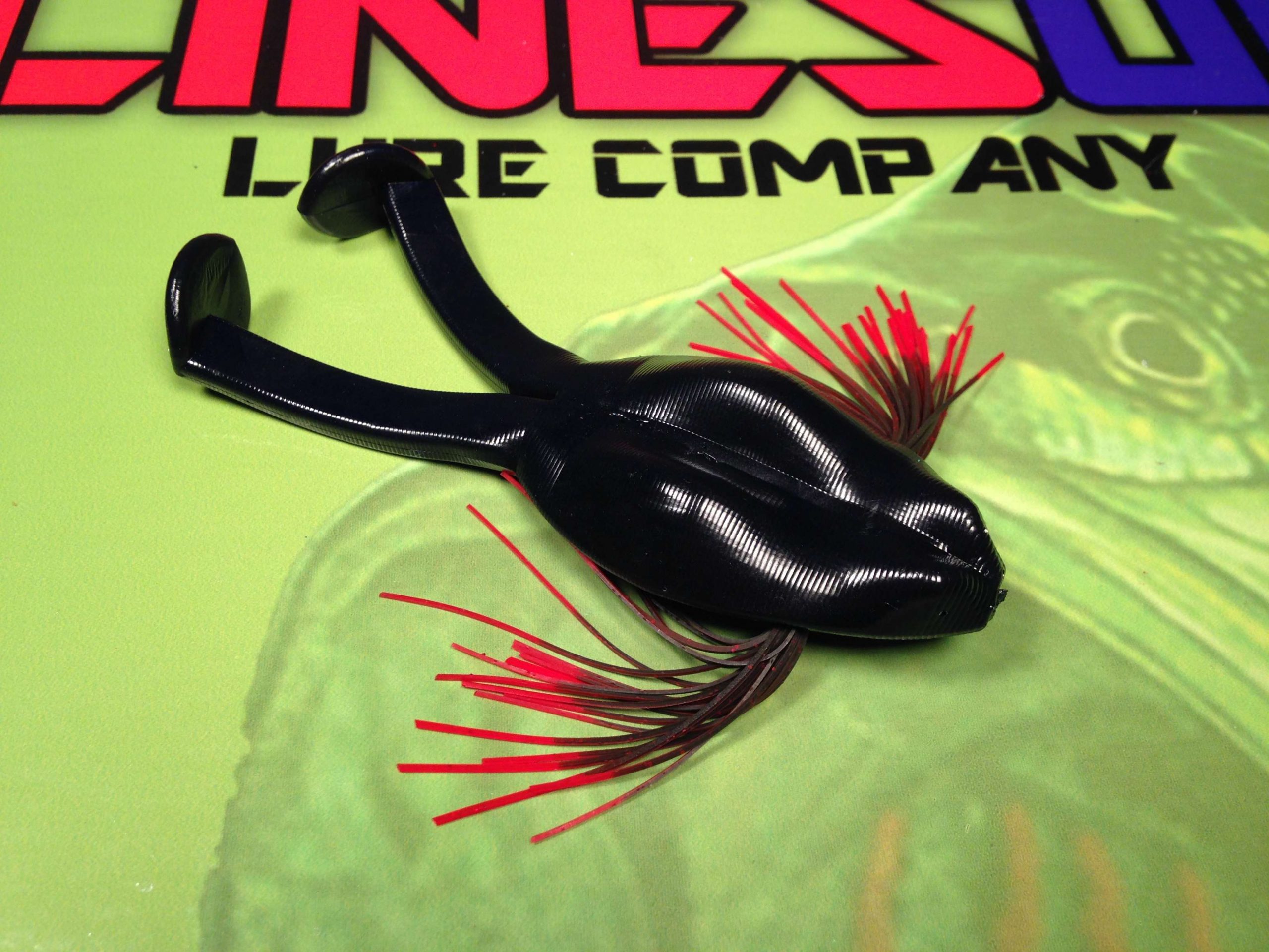 <b>Tightlines UV</b><br>
Flair'N Frog<br>
This new 5" "big target" frog is built with whiskers designed to fan out as you stop it. As you work the bait slow, the whiskers fold up to give the appearance of a swimming frog. Available in 13 different colors.
