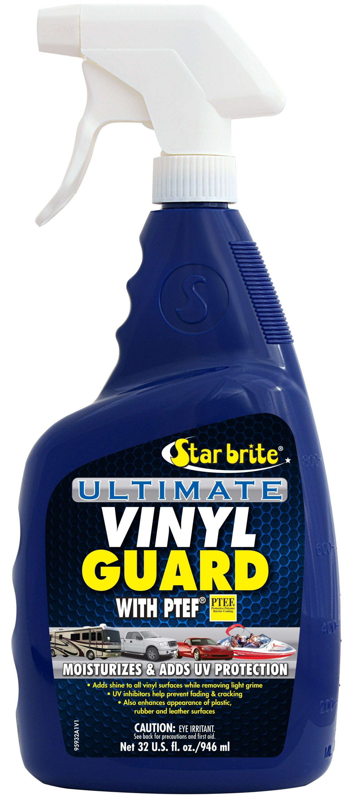<p><b>Star brite</b><br />
	ULTIMATE Vinyl Guard<br />
	Star brites' new Guard products are designed to protect your boat, by people who use boats. It can be sprayed on all vinyl, plastic, rubber and leather surfaces to enhance the appearance while providing real protection against the ravages of sunlight, salt water and normal wear and tear.</p>
