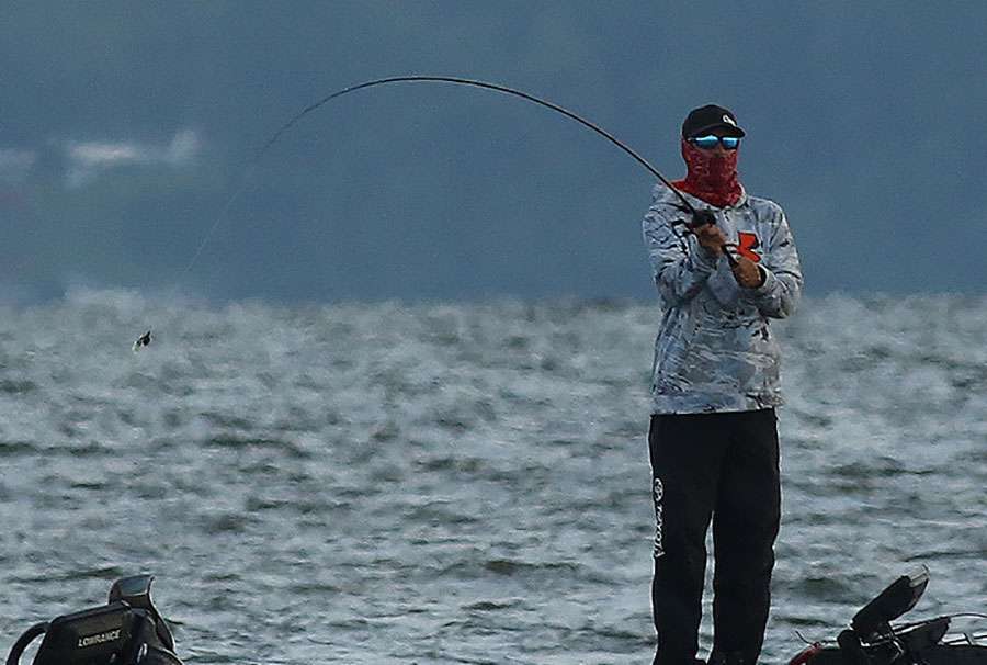 Iaconelli was one of the only anglers to start on the massive flat area that was expected to be full of competitors.