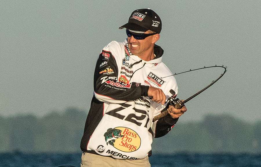 It was obvious that Evers was happy with the results as he fought a heavy fish.