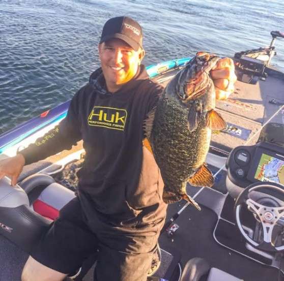 But KVD isn't the only Elite pro wearing the technical apparel. Cliff Prince poses here during the Evan Williams Bourbon Bassmaster Elite at St. Lawrence River.