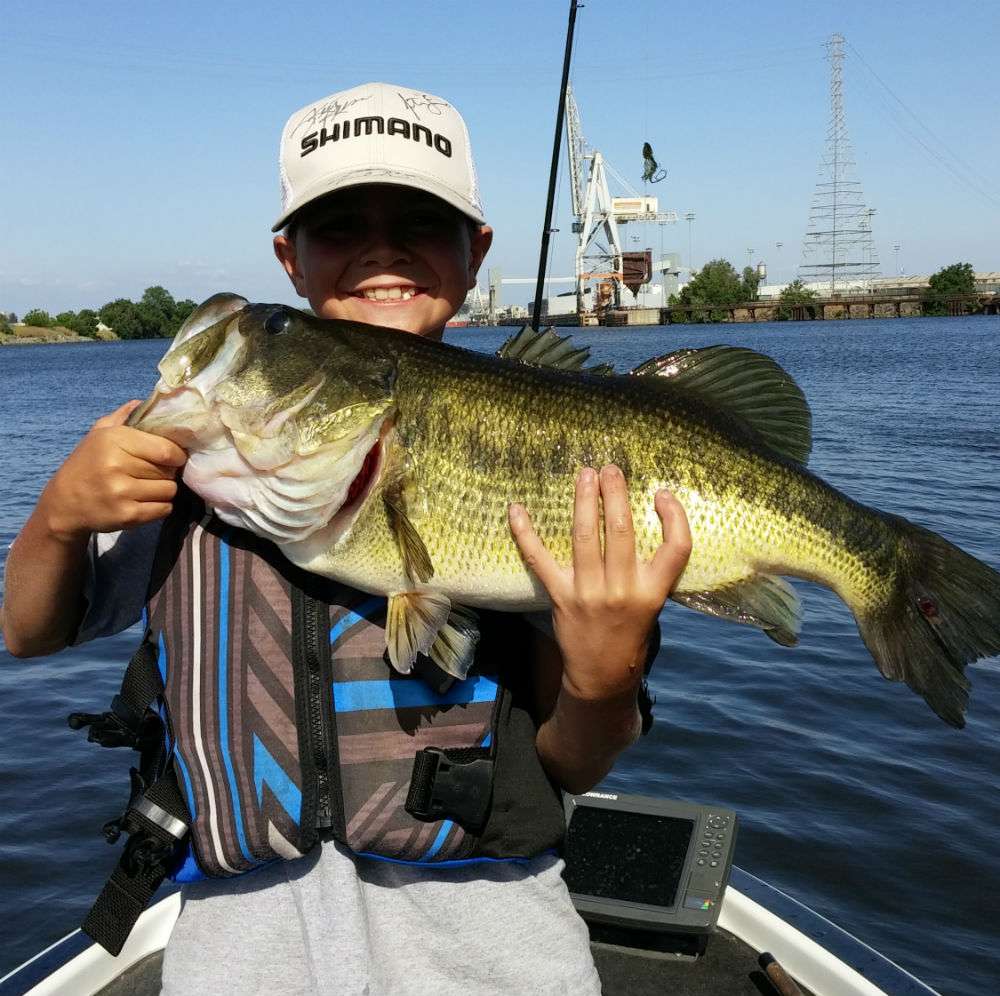â10-year-old Kaden landed this 8.2-pounder out fun fishing after we had won our tournament on the Delta in Stockton, Calif. Caught on a Rebel Bluegill squarebill crankbait.â Submitted by Billy
