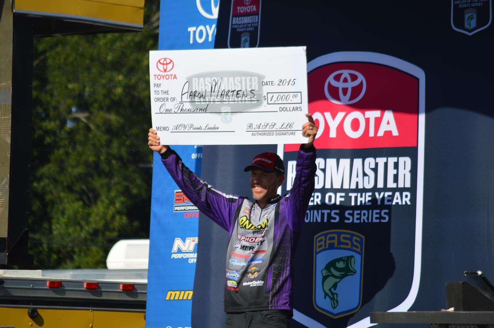 Martens also picked up a bonus from Toyota for leading in AOY points.