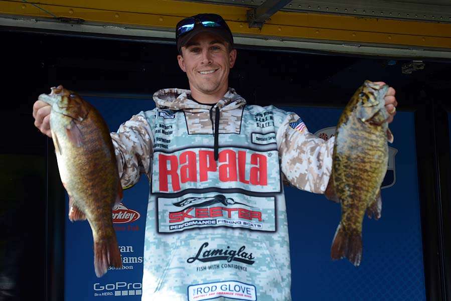 Corey Brant holds his lead with another limit of smallmouth.