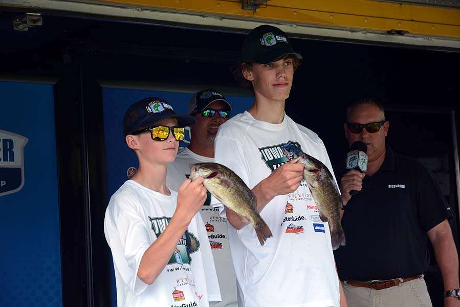 Dawson Hamdorf and Isaiah Minton are fishing for the Eastern Iowa High School Club.