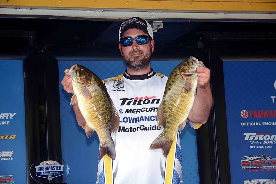 Jeff Bostic of the Michigan B.A.S.S. Nation is among the last adults to weigh in. 
