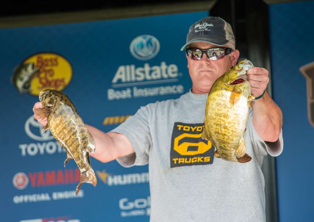 The co-angler lead was taken today by Scott Shafer with a three-fish weight of 10-12.