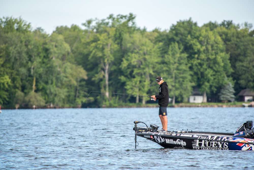 Elite angler Carl Jocumsen fishes a little closer to shore. 