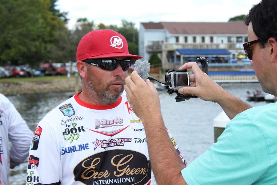 While Brett Hite gets interviewed about his Day 1 on the Chesapeake.