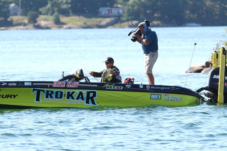 Viewers on Bassmaster Live could check out the action from Reese today.