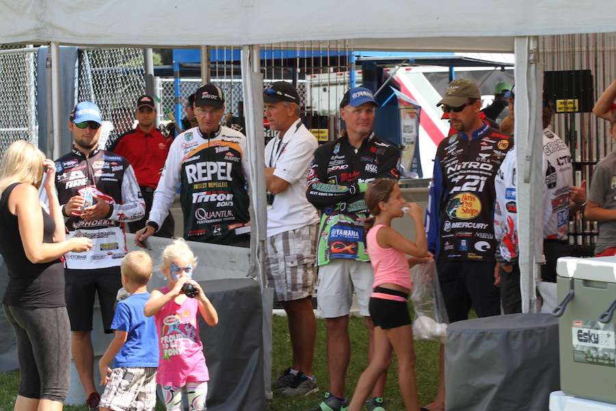 Pros hung out and talked to the fishing fans and signed plenty of autographs.