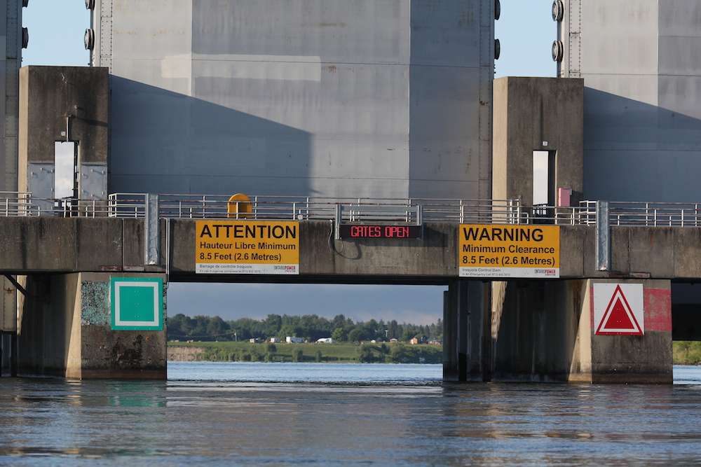 On the St. Lawrence River you can actually idle straight through the dam gates instead of locking. An interesting experience. 