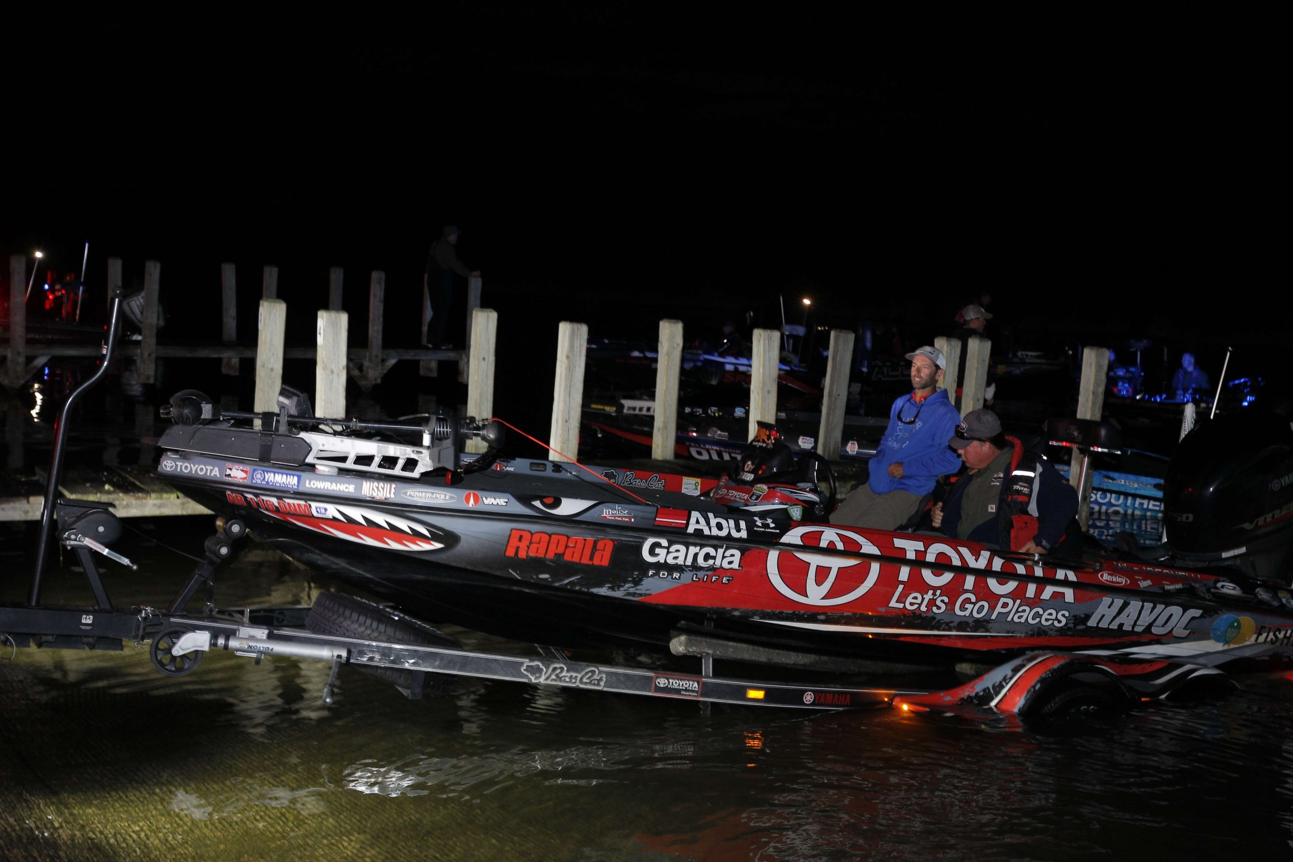 Elites like Mike Iaconelli were waiting for their turn to launch into the calm waters of Lake St. Clair.