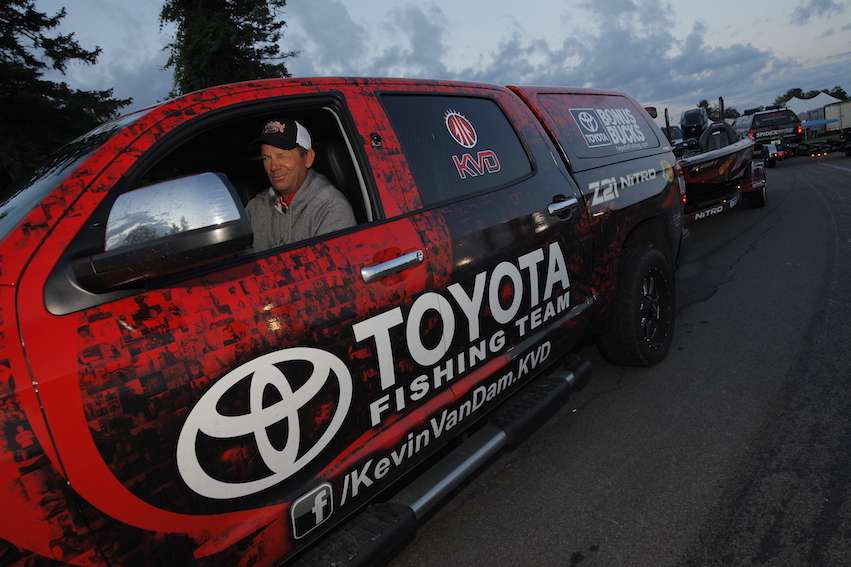 So does Kevin VanDam. He gives a wink, which means you can probably expect a big day from him.