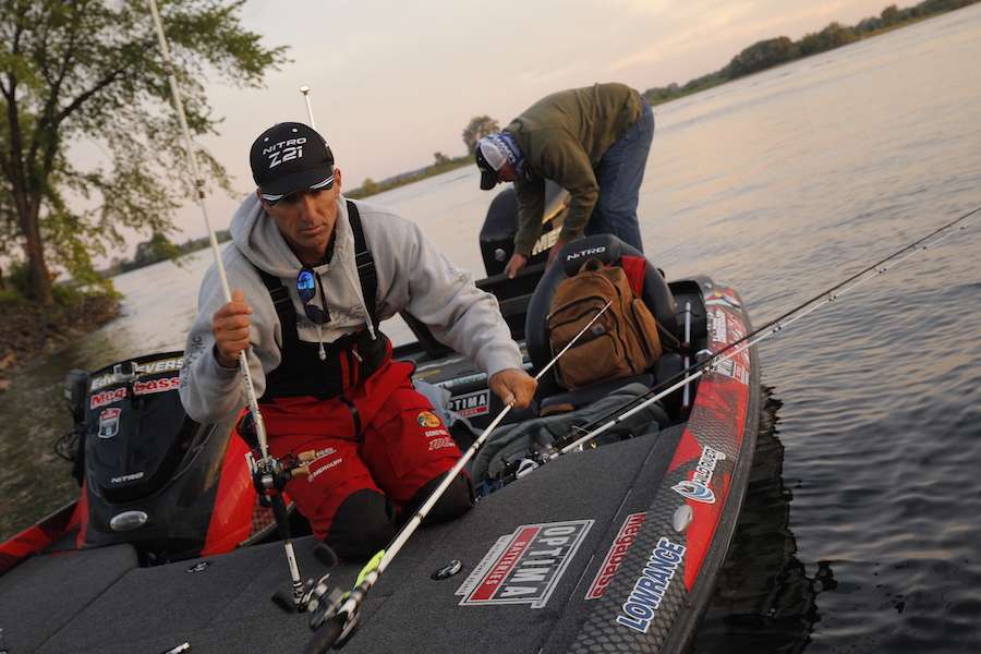 Evers pulls his rods out and is ready to go.