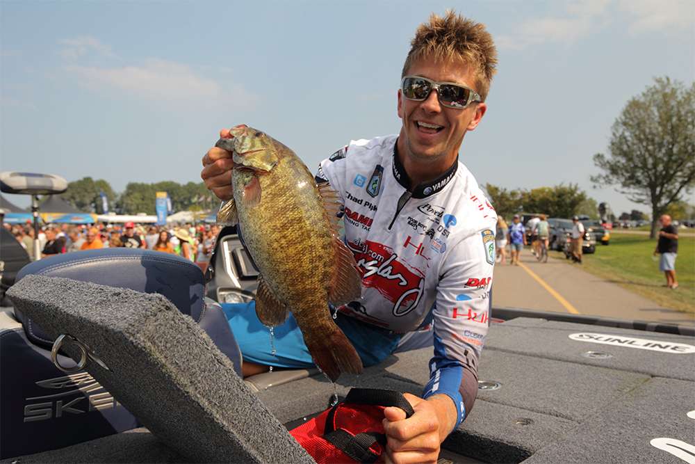 Chad Pipkens bags his nice fish.