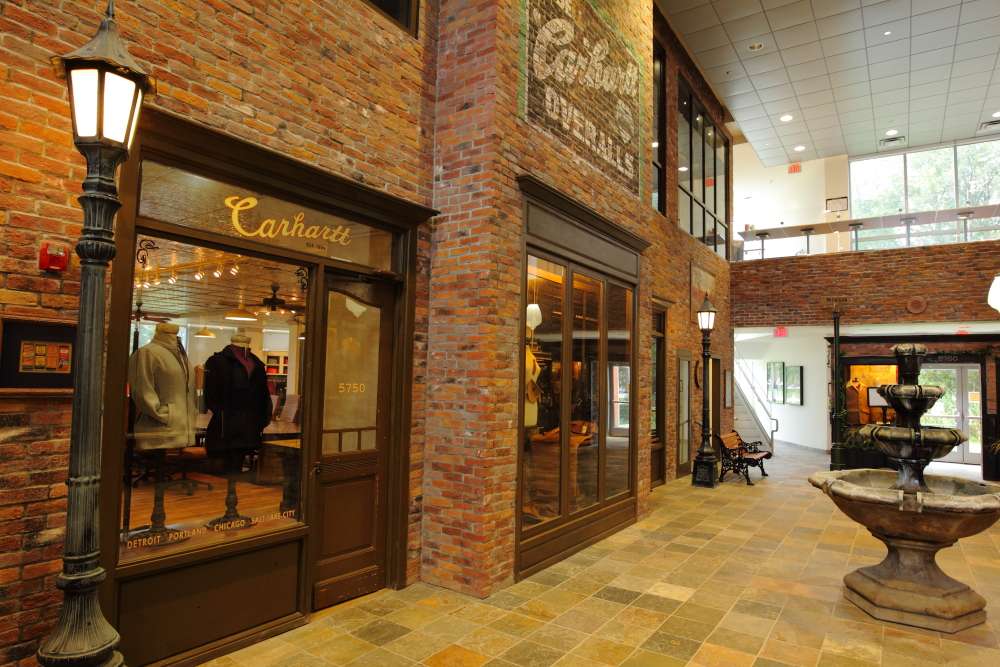 The main lobby features an antique town look.