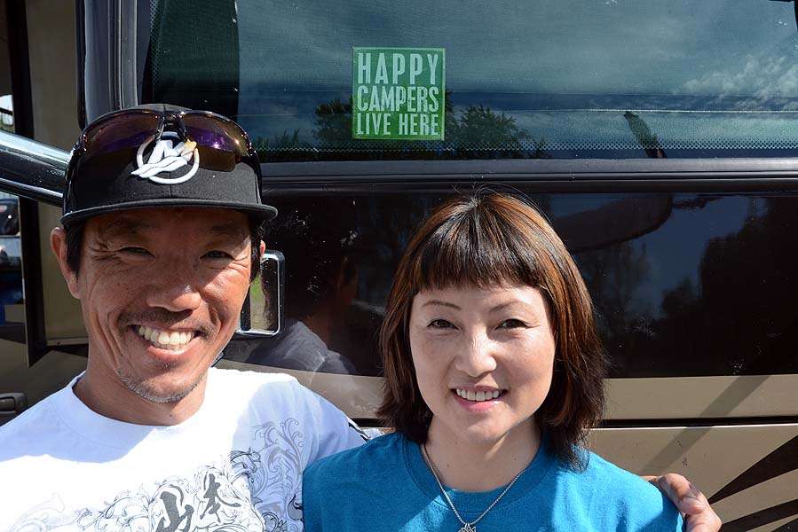 Meet Shin and Miyu Fukae, two happy campers originally from Osaka, Japan. They call America home since moving here 12 years ago. The sign is Miyuâs favorite because it means the truth.