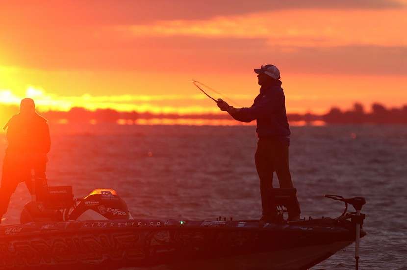 No matter the angler, brilliant colors for the start of the day are the perfect conditions to go fishing.