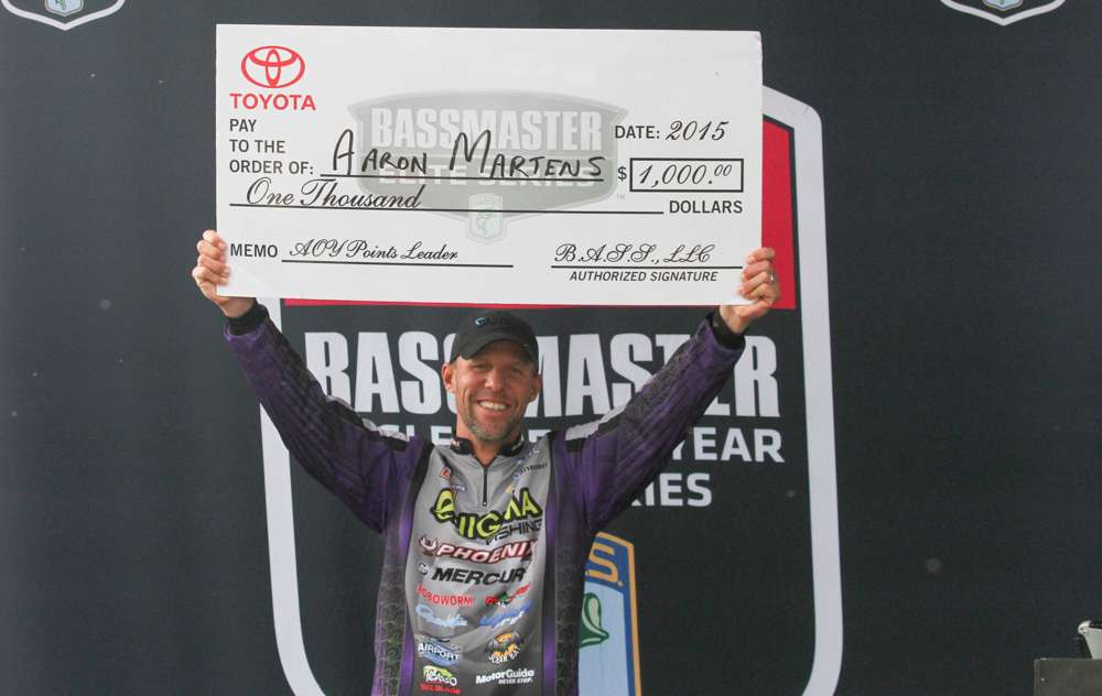 Martens lands another grand for being the Toyota's AOY points leader.