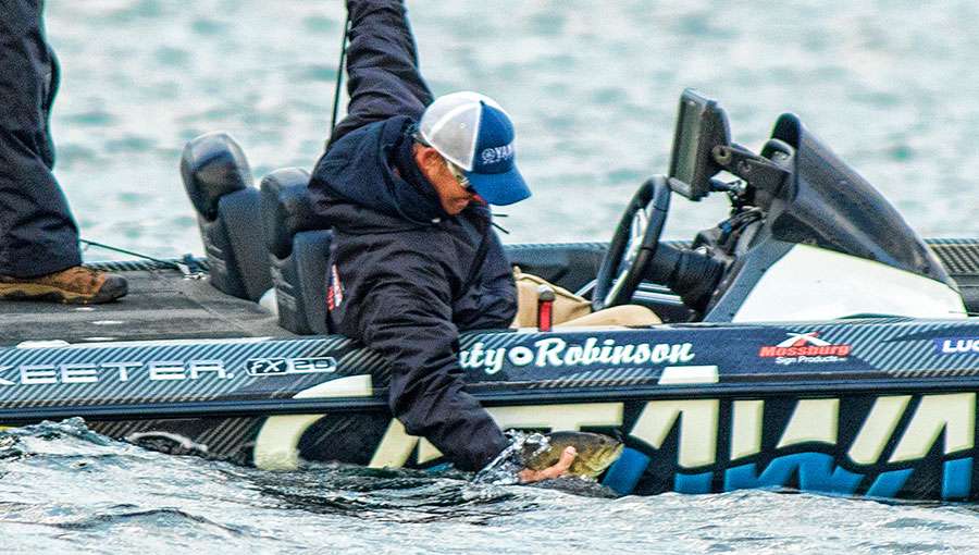 The hefty smallmouth would anchor Robinson's day. 
